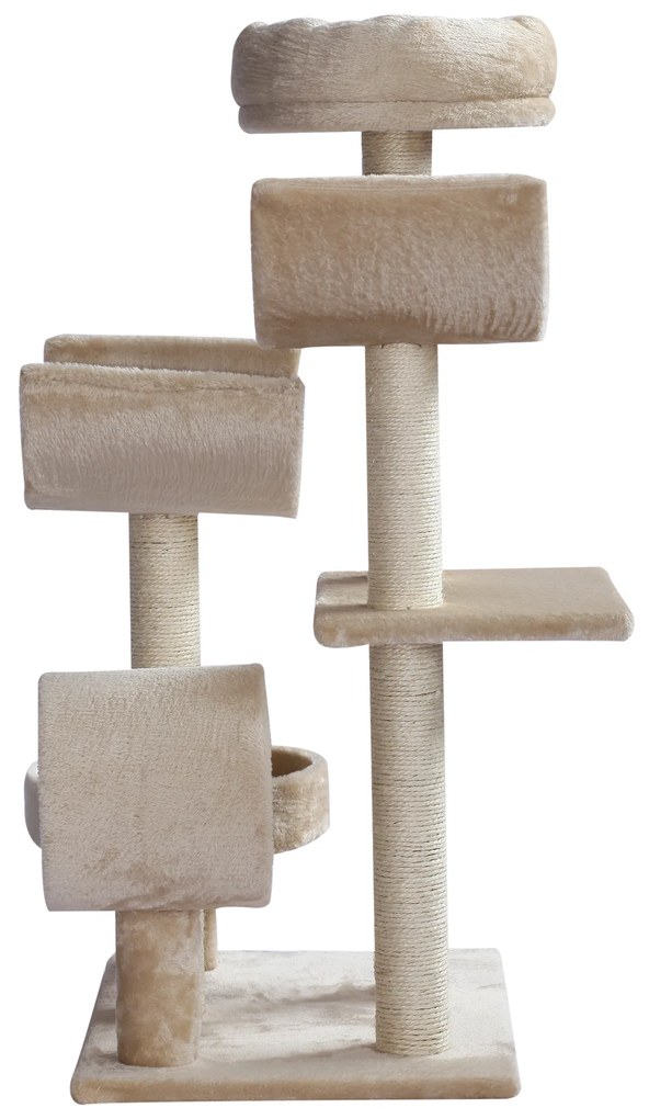 Raspador para Gatos Grande raspador Centro de atividades Plataformas Tubo de jogo Jogo Bola 50x40x105cm Sisal Natural