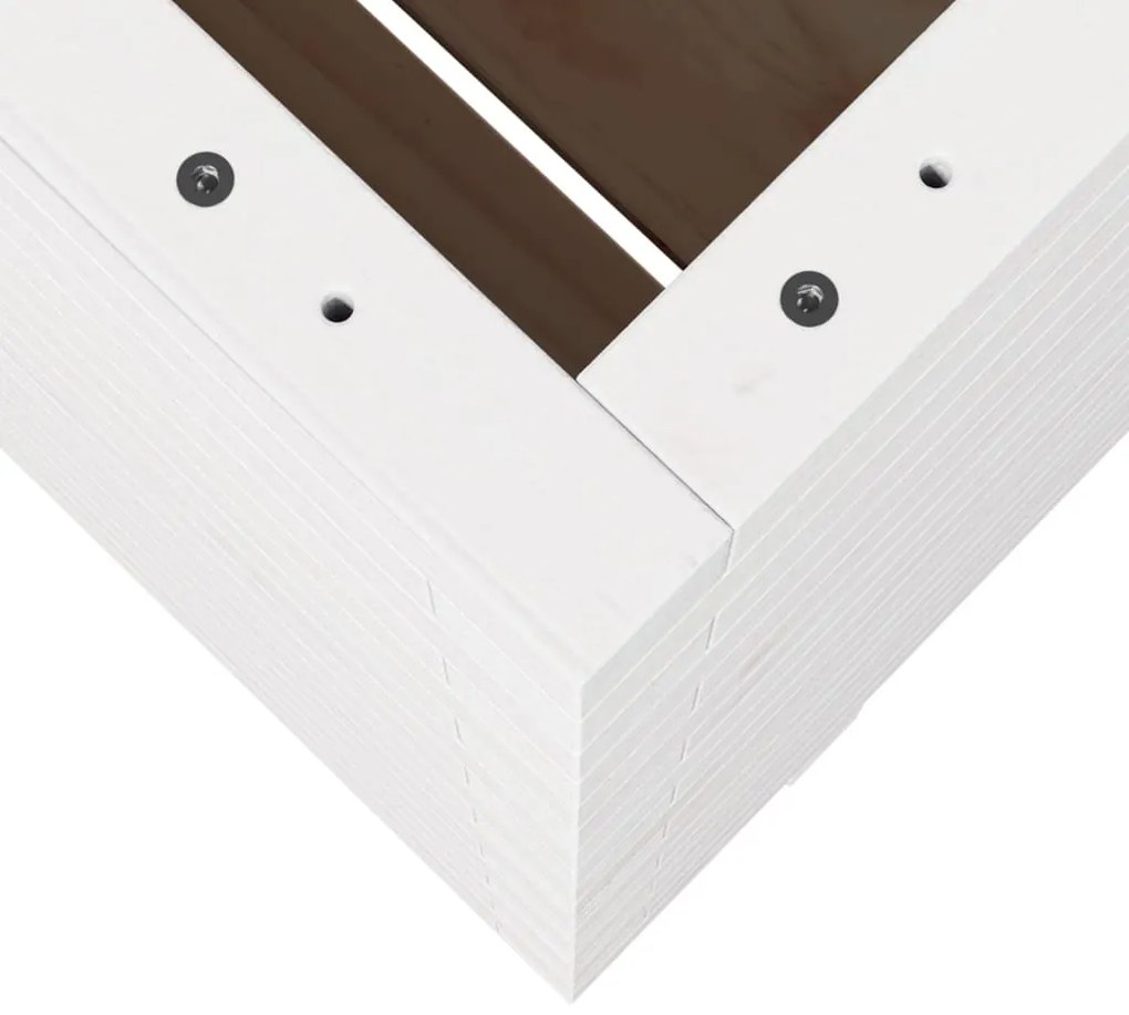 Vaso/floreira de jardim 60x60x72,5 cm pinho maciço branco