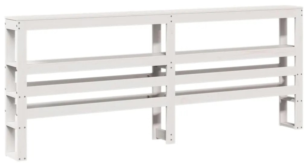 Cama sem colchão 200x200 cm madeira de pinho maciça branco