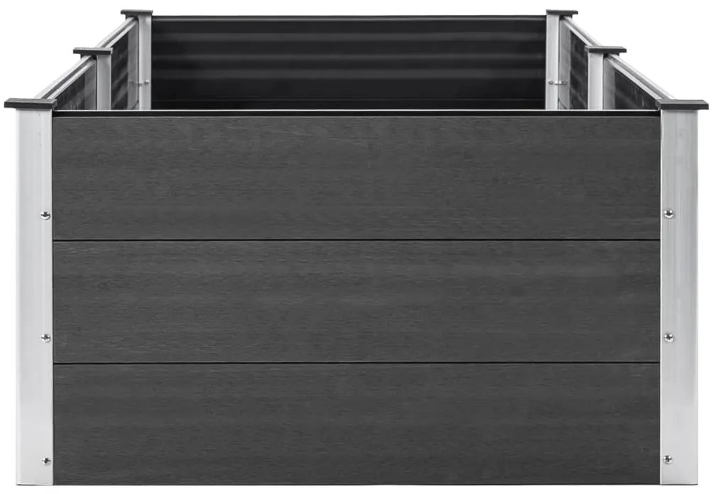 Canteiro elevado de jardim 250x100x54 cm WPC cinzento