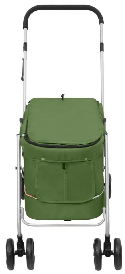 Carrinho dobrável para cães 100x49x96 cm tecido linho verde