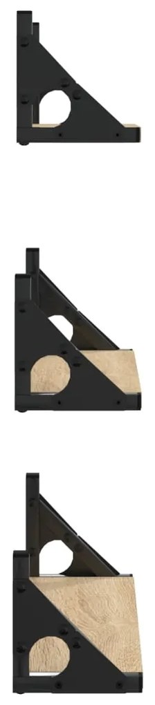 3 pcs prateleiras parede derivados de madeira carvalho sonoma