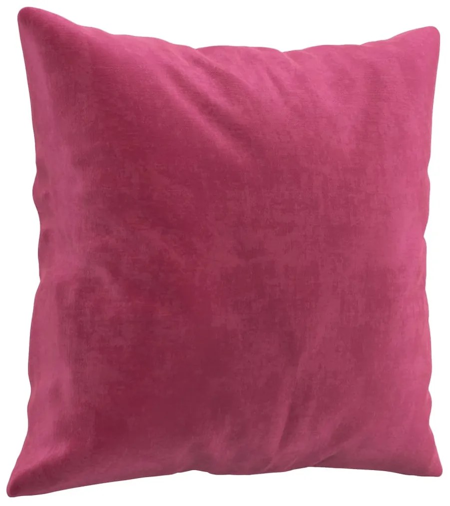 4 pcs conjunto de sofás com almofadas veludo vermelho-tinto
