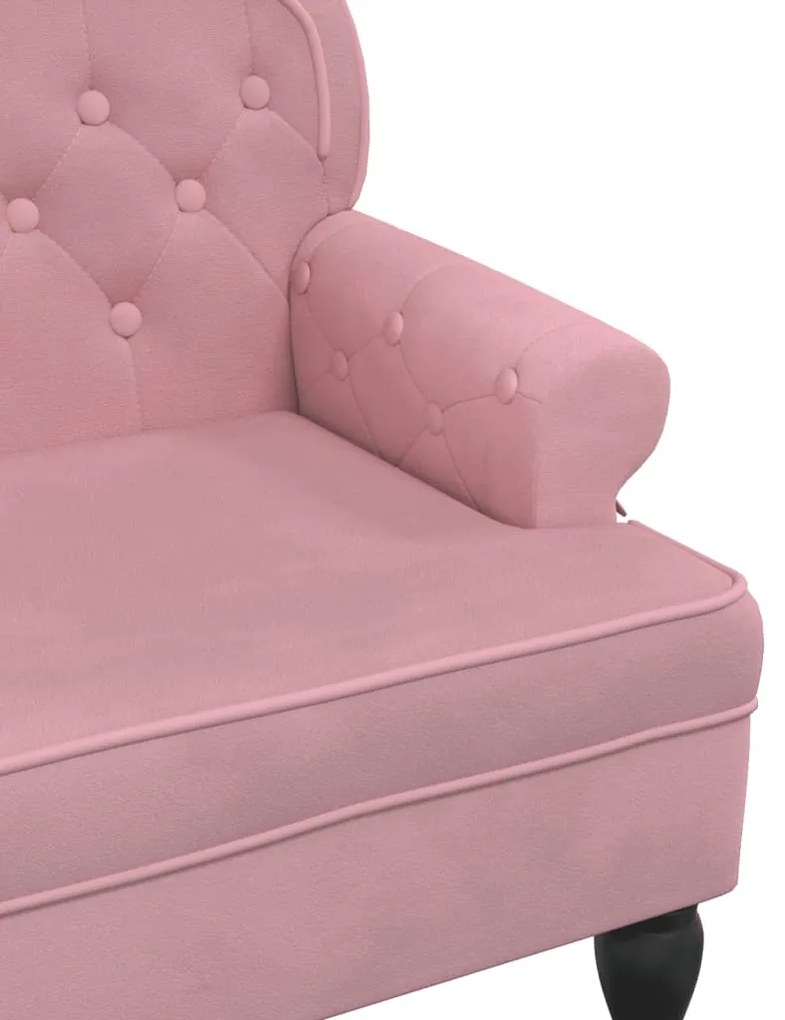 Banco com encosto 119,5x64,5x75 cm veludo rosa