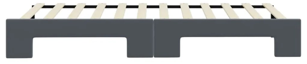 Sofá-cama com gavetão 80x200 cm veludo cinzento-escuro