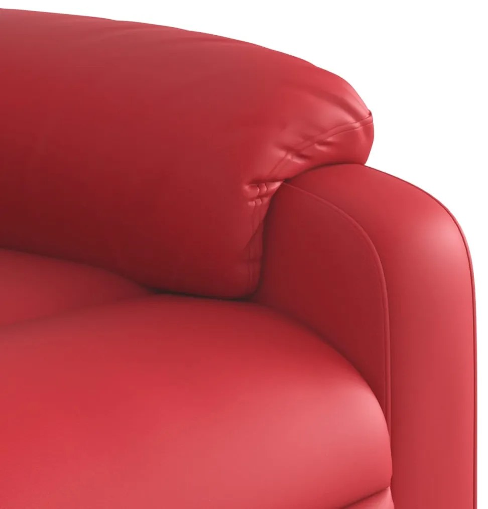 Poltrona de massagens reclinável couro artificial vermelho