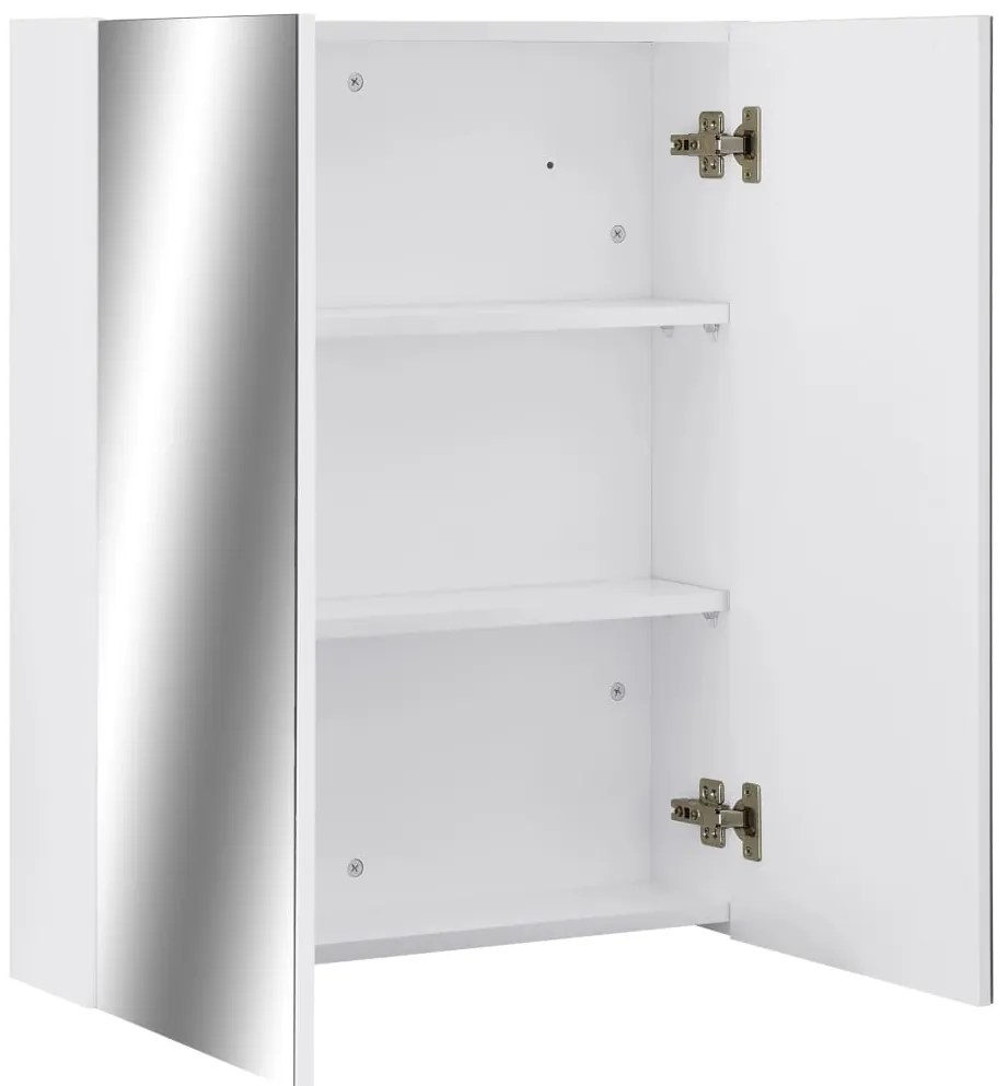 Armário espelhado para casa de banho 60x15x75 cm MDF branco