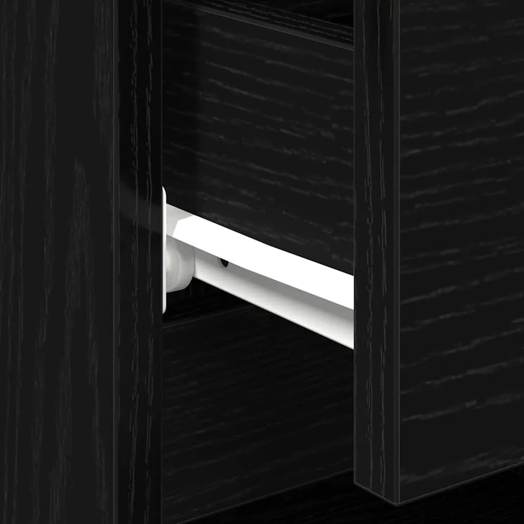 Criado-mudo vidaXL Preto Carvalho 40x35x50 cm Madeira de Engenharia