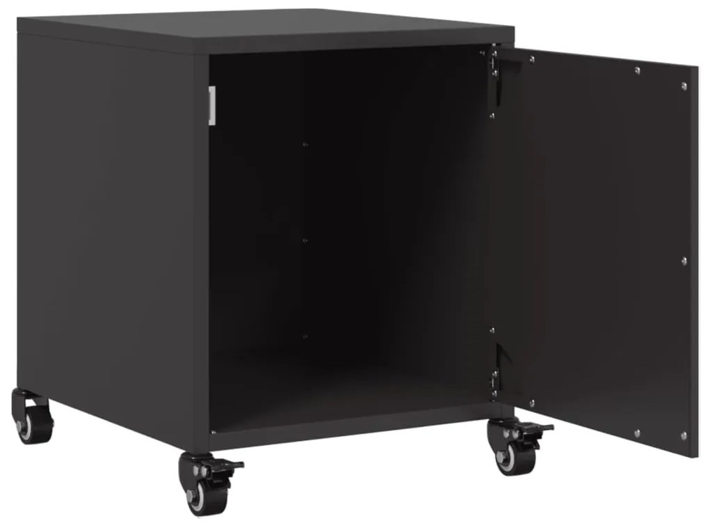 Mesas de cabeceira 2 pcs 36x39x43,5 cm aço preto