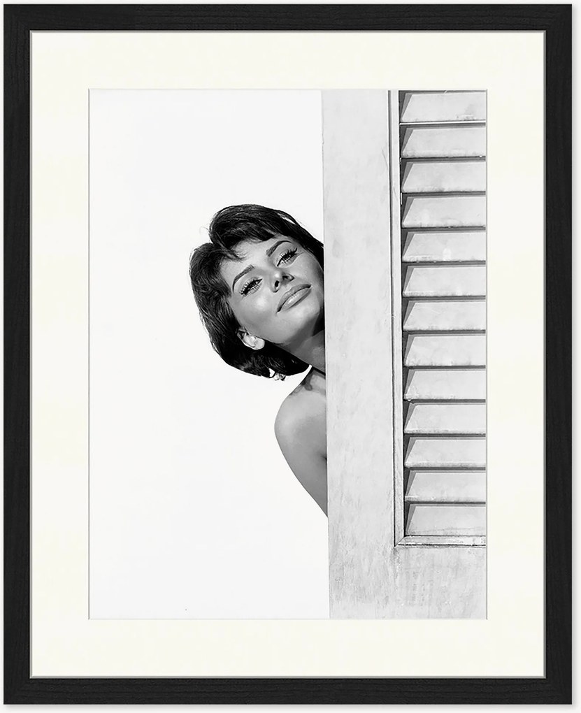 Fotografia emoldurada artesanal Sophia Loren