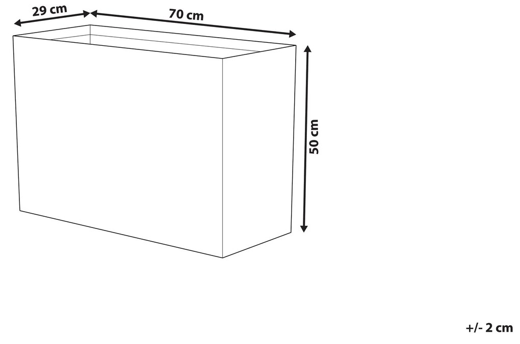 Vaso para plantas 29 x 70 x 50 cm creme EDESSA Beliani
