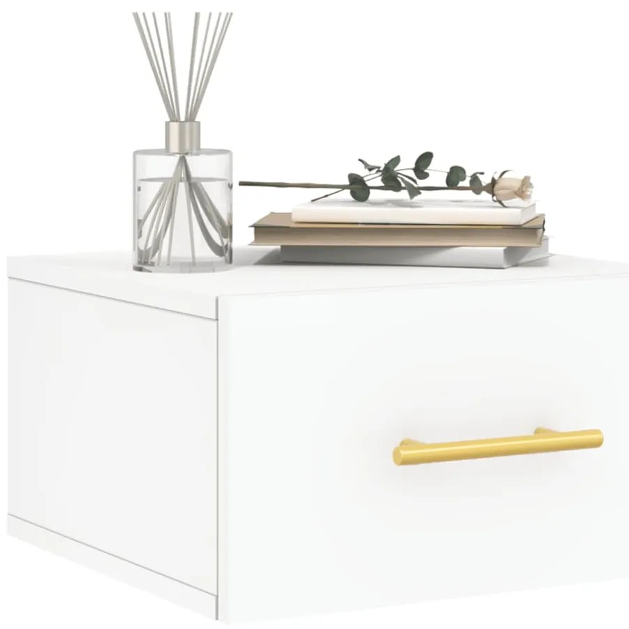 Mesa de cabeceira montagem na parede 35x35x20 cm branco