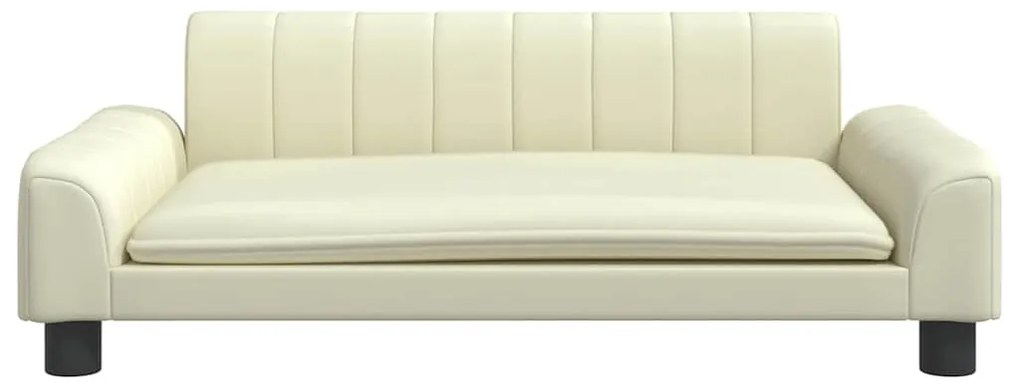 Cama para cães 90x53x30 cm couro artificial cor creme