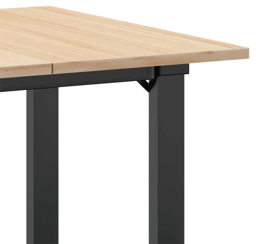 Mesa de jantar estrutura em O 60x60x75 cm pinho e aço