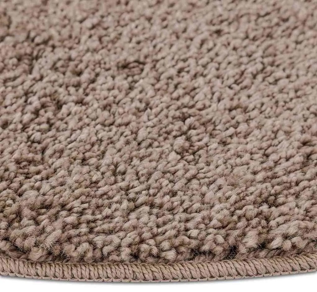 Tapete Peludo vidaXL com Fundo de Látex Marrom ø160 cm
