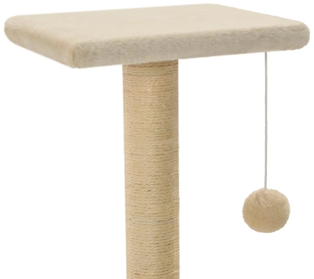 Árvore para gatos c/ postes arranhadores sisal 65 cm bege