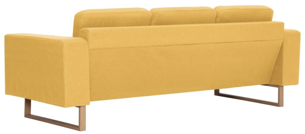 Sofá de 3 lugares em tecido amarelo