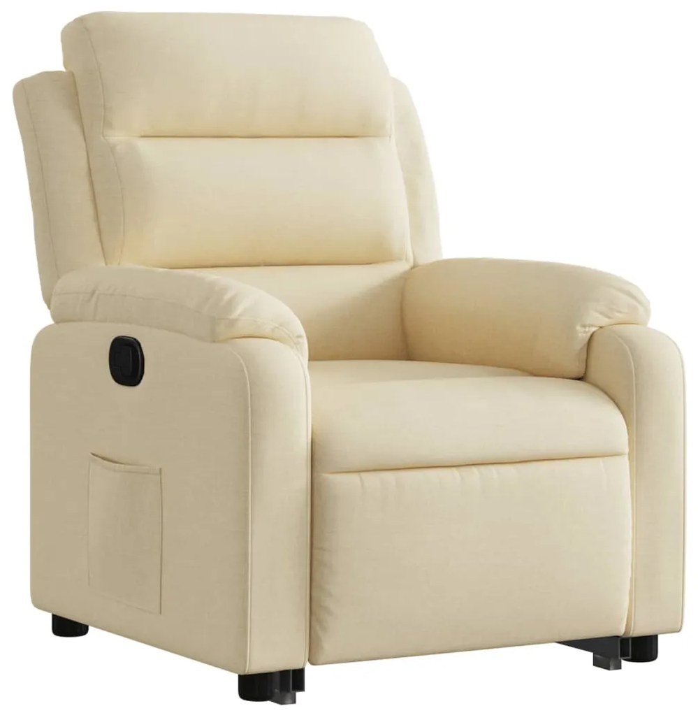 Poltrona reclinável elevatória tecido cor creme