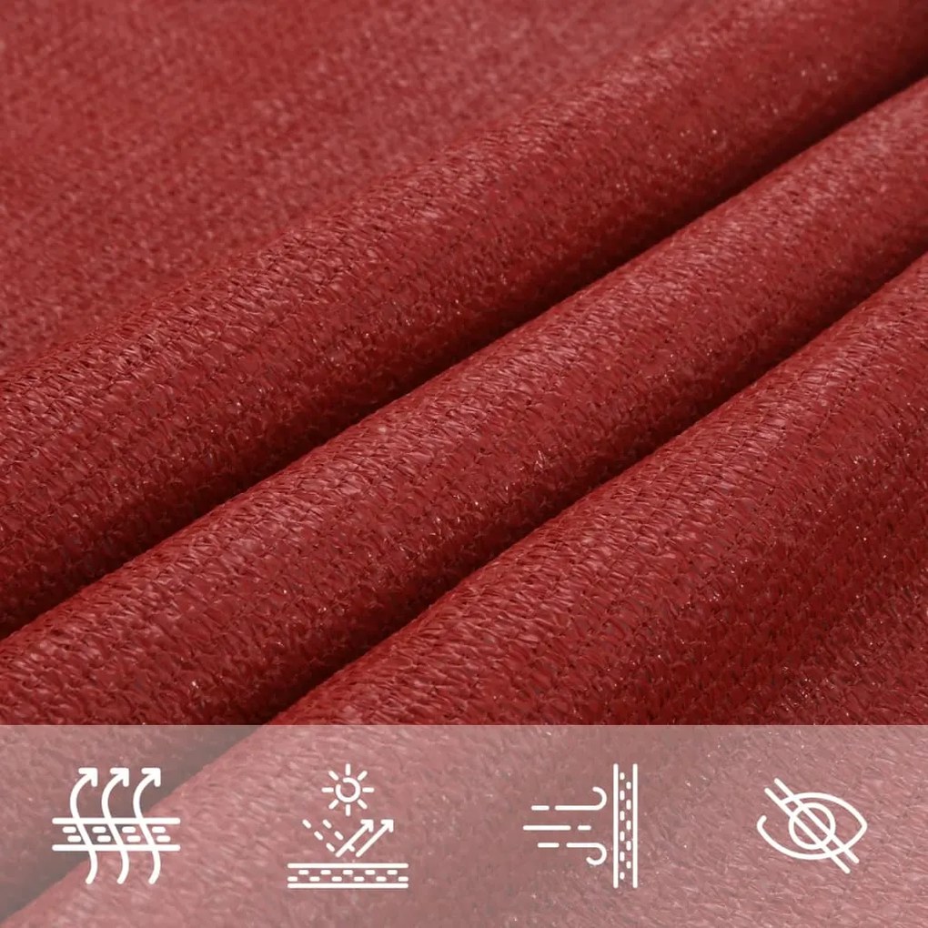 Para-sol estilo vela 160 g/m² 2x5 m PEAD vermelho