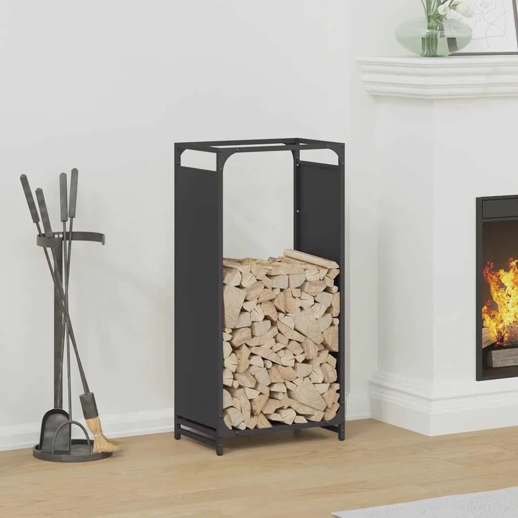 Suporte para lenha 44x28x90 cm aço laminado a frio preto