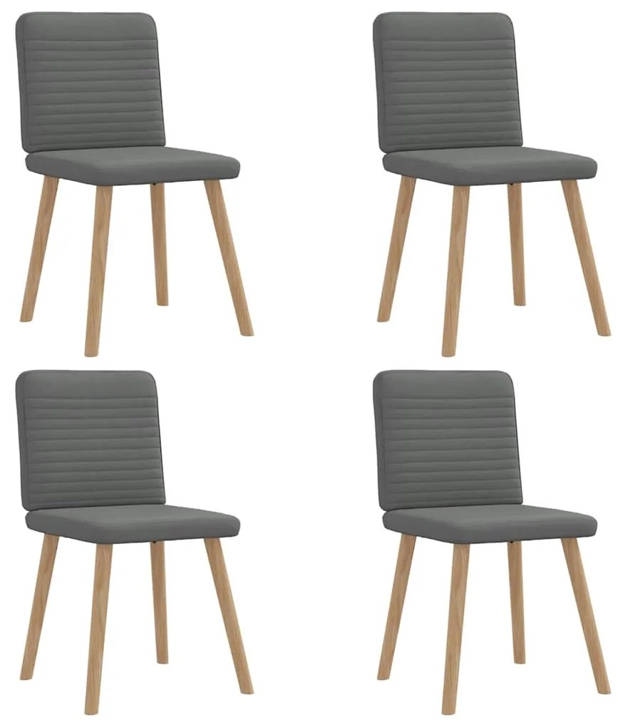 Cadeiras de jantar 4 pcs tecido cinzento-escuro