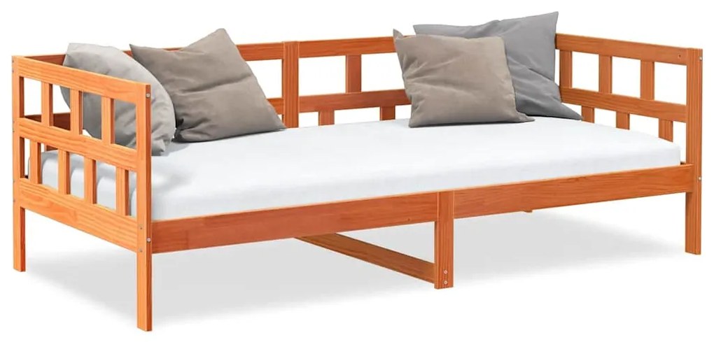 Sofá-cama sem colchão 90x200 cm pinho maciço castanho-mel