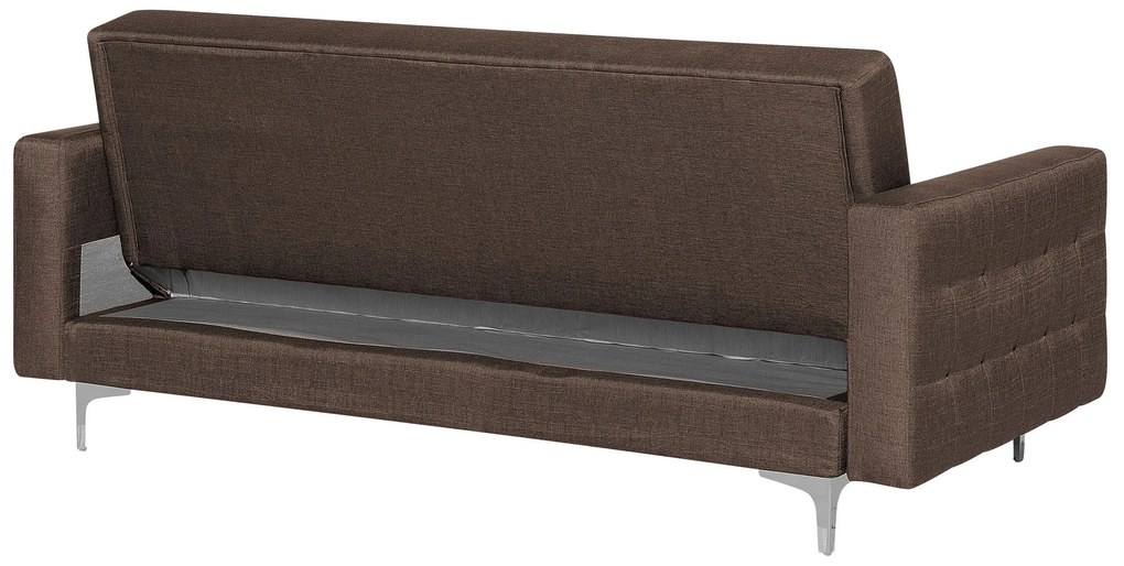 Sofá-cama de 3 lugares em tecido castanho escuro ABERDEEN Beliani