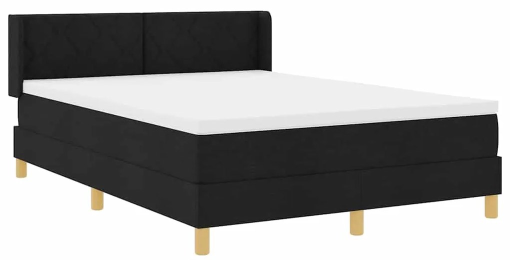 Cama Box Preto e Branco e Preto 160 x 200 cm tecido