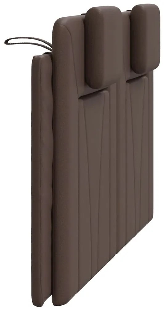 Almofadão de cabeceira 120 cm couro artificial castanho