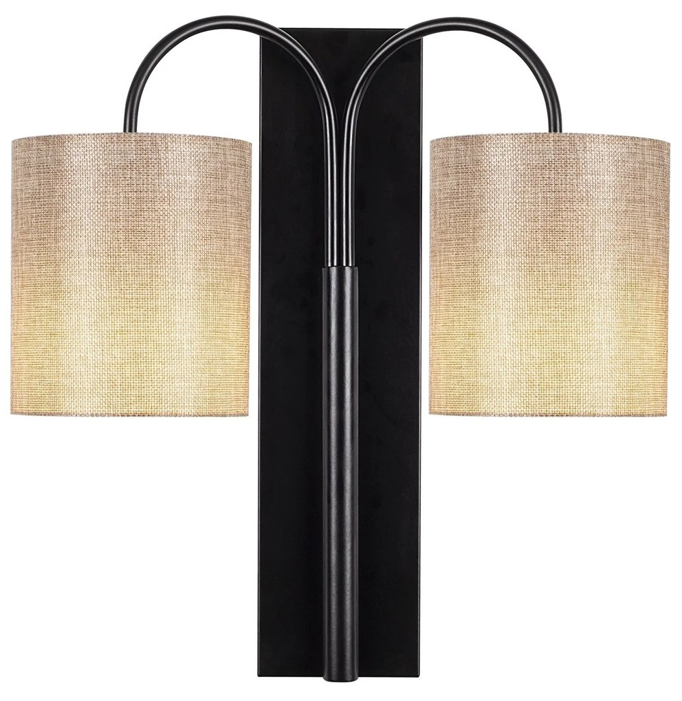 Candeeiro de Parede Baston – Preto e Creme – 40 x 20 cm