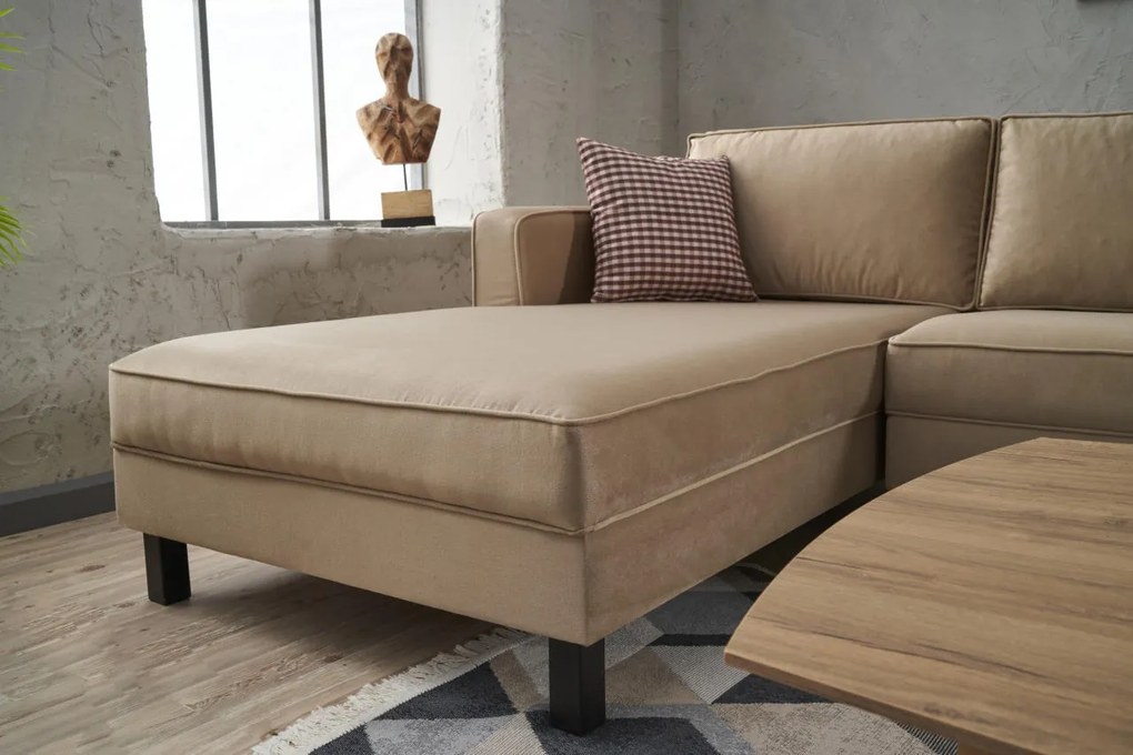 Sofá de Canto Kale – Creme – 258x83x181 cm