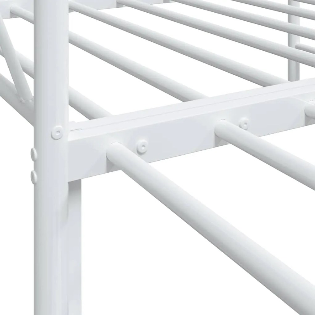 Cama de dia com gavetão sem colchão 90x200 cm aço branco