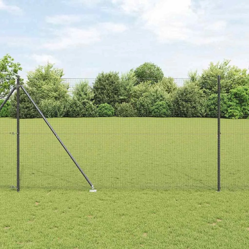 vidaXL Cerca com Postes Cinzeto 1.6 x 10 m Aço