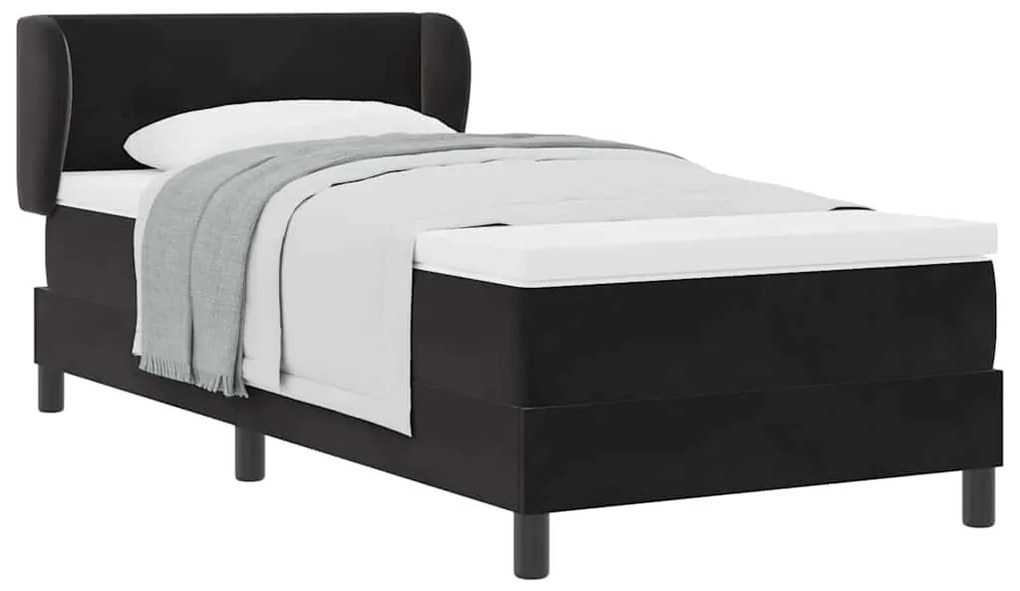 Cama Box Spring com Colchão vidaXL Preta 90x190 cm em Veludo