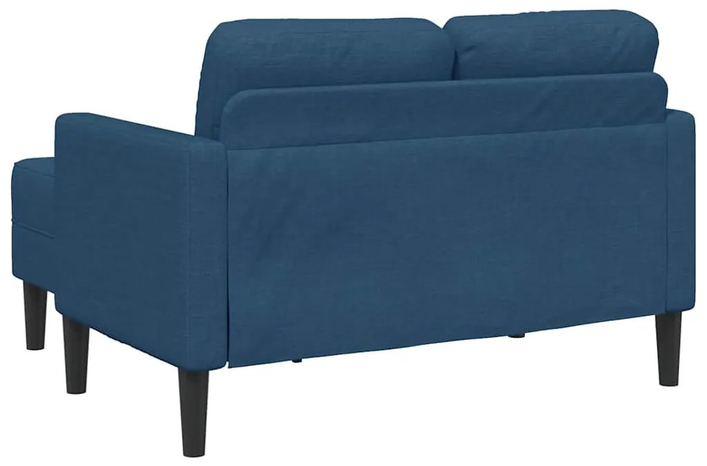 Sofá 2 lugares com Chaise em L 125 cm tecido azul