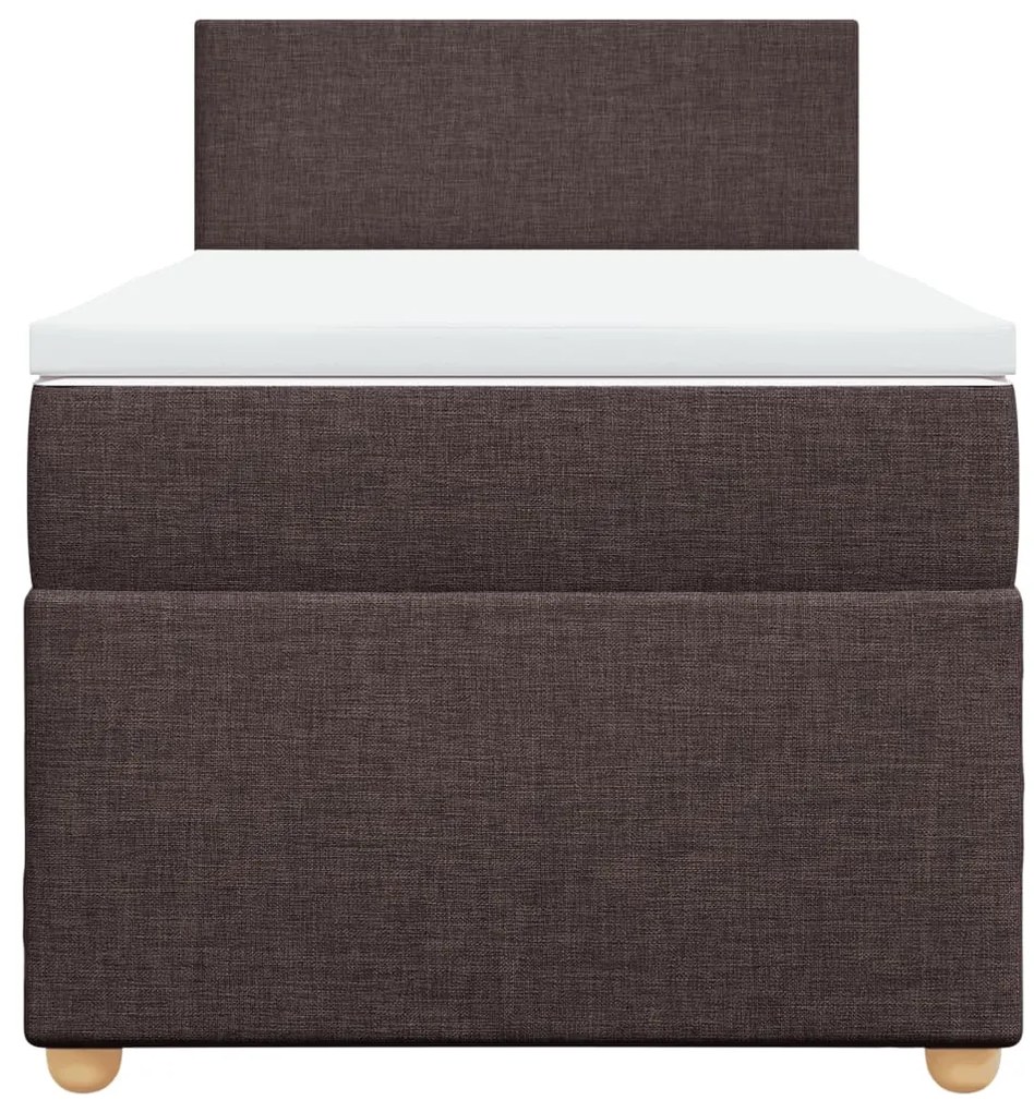 Cama com molas/colchão 90x190 cm tecido castanho-escuro