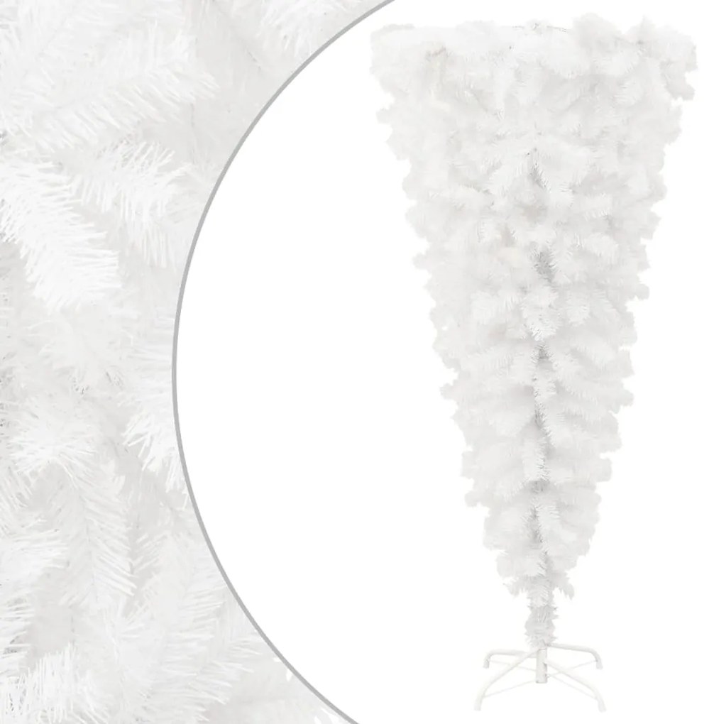 vidaXL Árvore de Natal artificial invertida com suporte 120 cm branco
