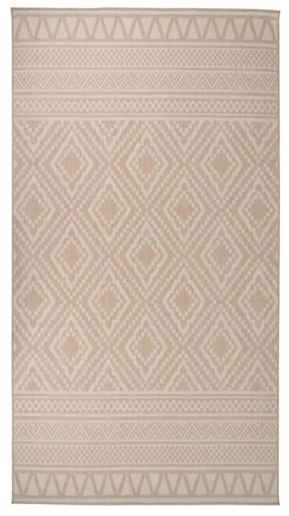 Tapete de tecido plano para exterior 80x150 cm riscas castanhas