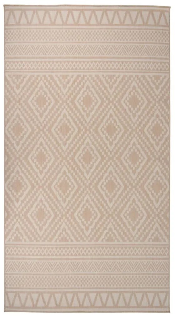 vidaXL Tapete de tecido plano para exterior 80x150 cm riscas castanhas