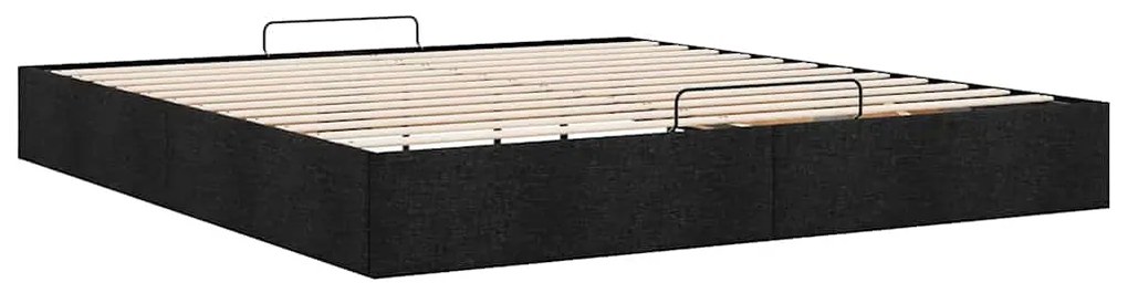 Estrutura de cama otomana sem colchão 180x200 cm tecido preto