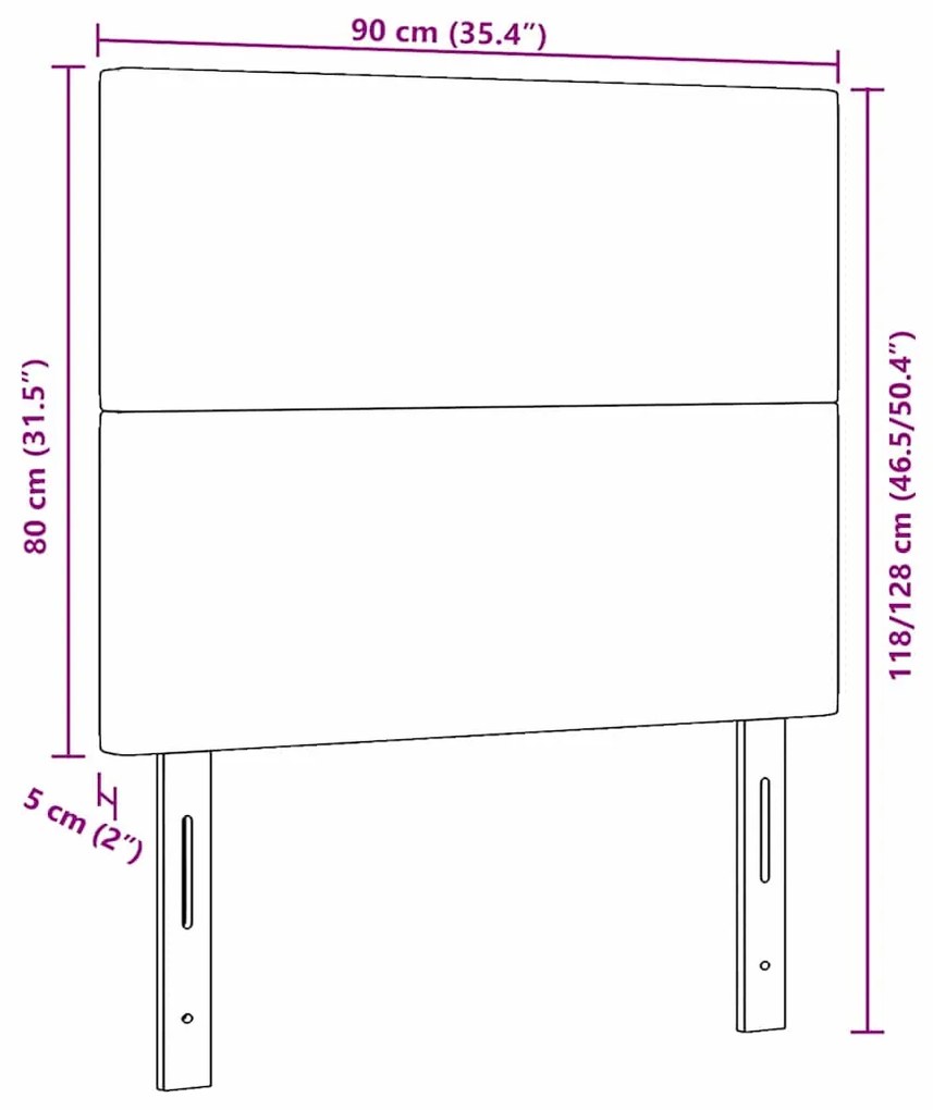 Luz de Cabeceira LED Cinza 90 cm Tecido de Corduroy
