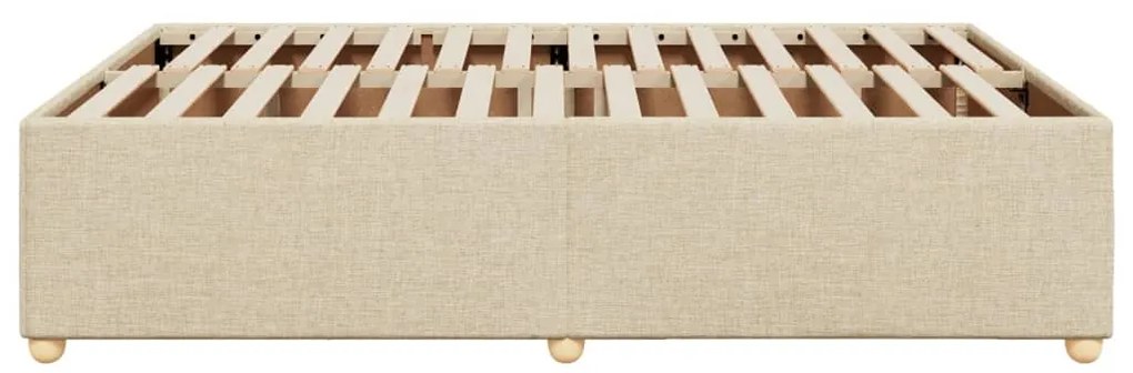 Estrutura de cama sem colchão 160x200 cm tecido cor creme