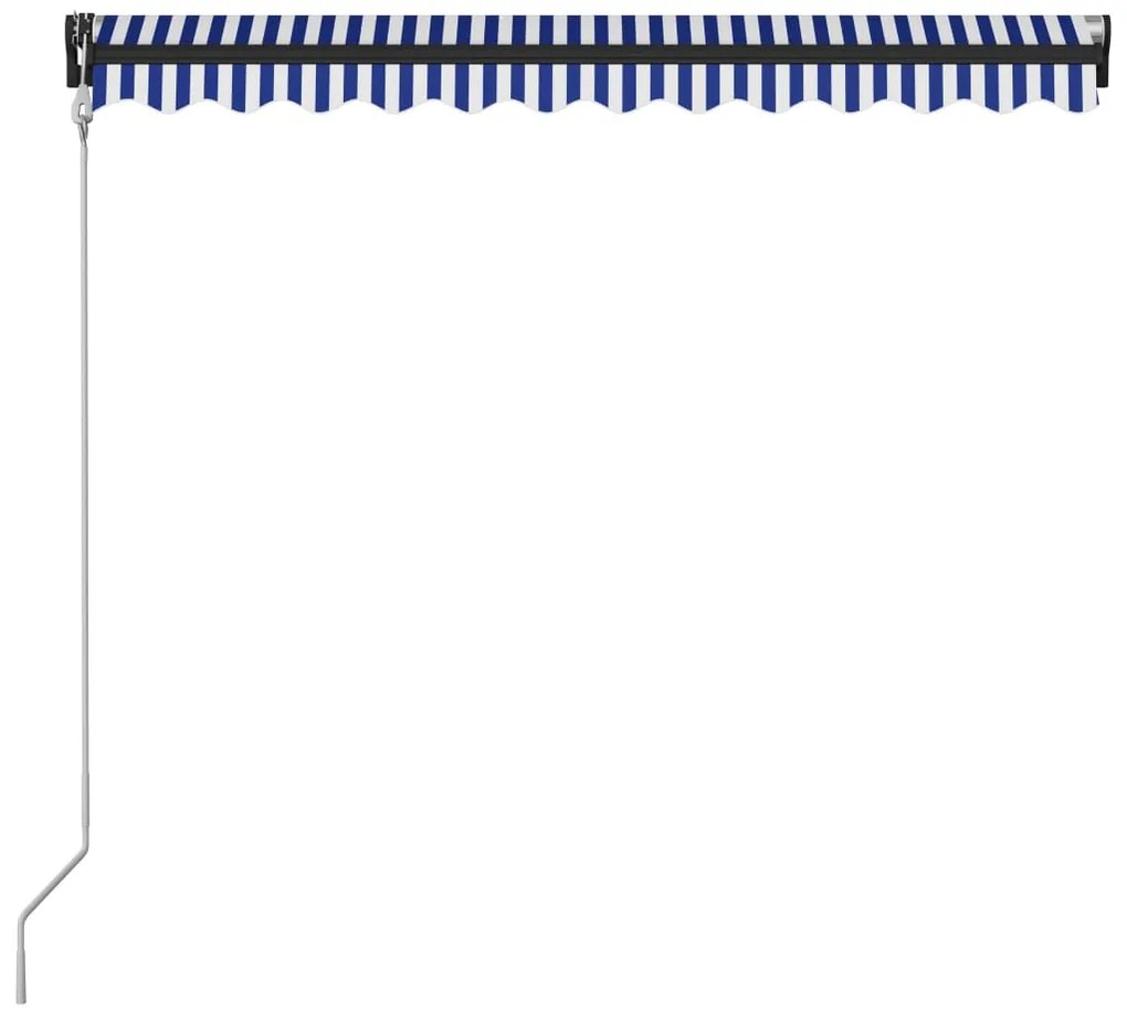 Toldo retrátil automático 350x250 cm azul e branco