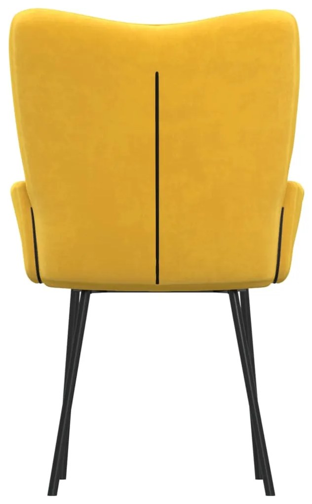 Cadeiras de jantar 2 pcs veludo amarelo