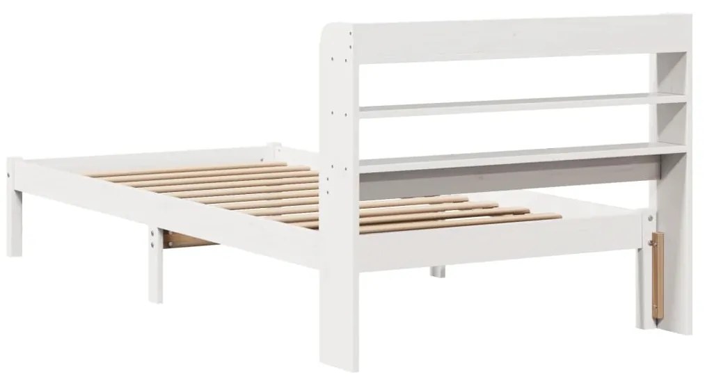 Cama sem colchão 75x190 cm madeira de pinho maciça branco