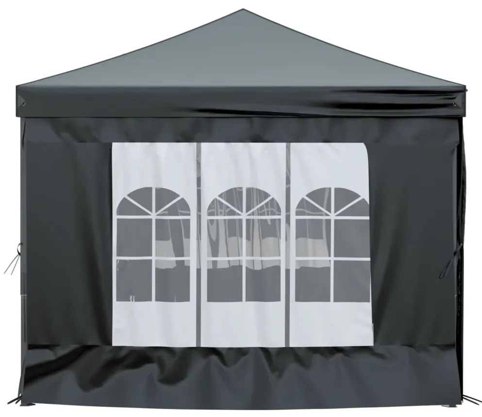 Tenda para festas dobrável com paredes laterais 3x6 m preto