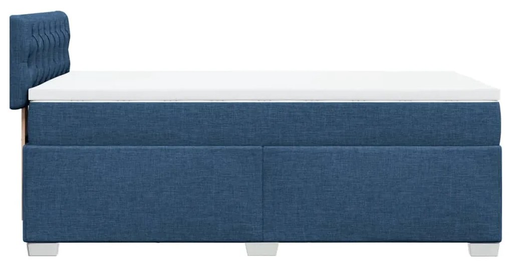 Cama com molas/colchão 90x190 cm tecido azul