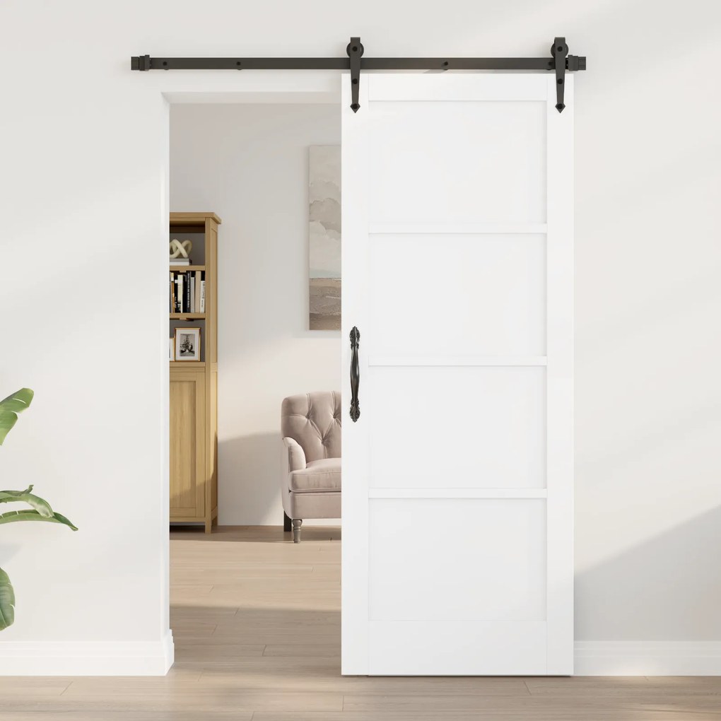 vidaXL Porta Interior 'ORKDAL'Branca 78x202x4 cm Madeira Sólida de Pinho