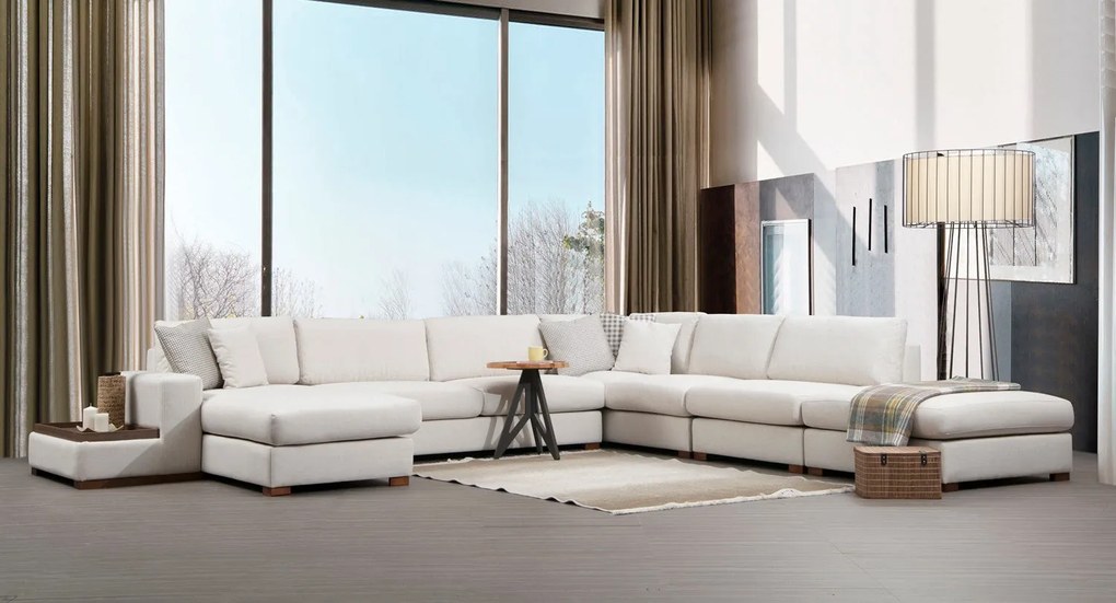 Sofá de Canto Loop - Branco - 374 x 428 x 85 cm