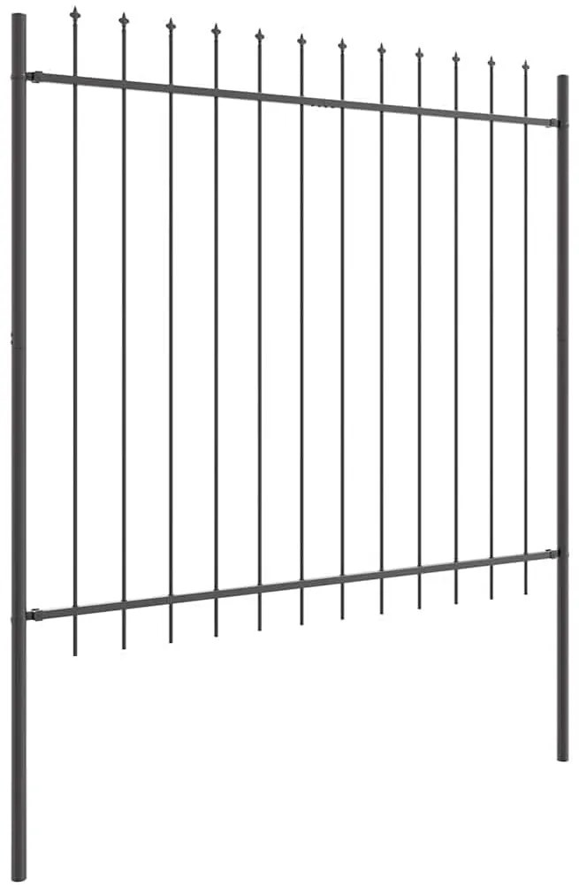 Cerca de Jardim com Ponta de Lança - Cinza - 15,3 x 1,5 m - Aço